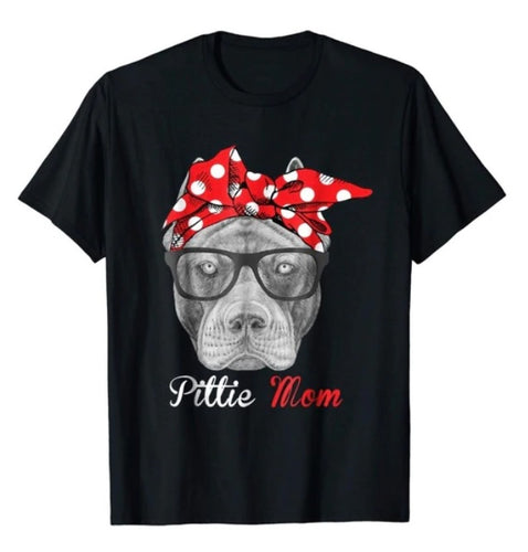 Pittie Mom Black T-Shirt